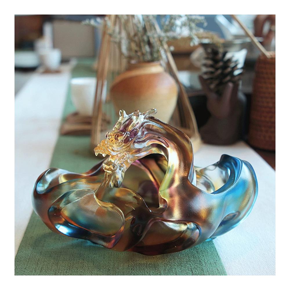 Exklusiver Kristall-Aschenbecher aus Metall für Zuhause Büro & mehr – Kreative Glas-Designs – Stilvoller Schreibtisch-Aschenbecher 145 cm groß – Ideal für Wohnzimmer! Keramischer Asche inklusive