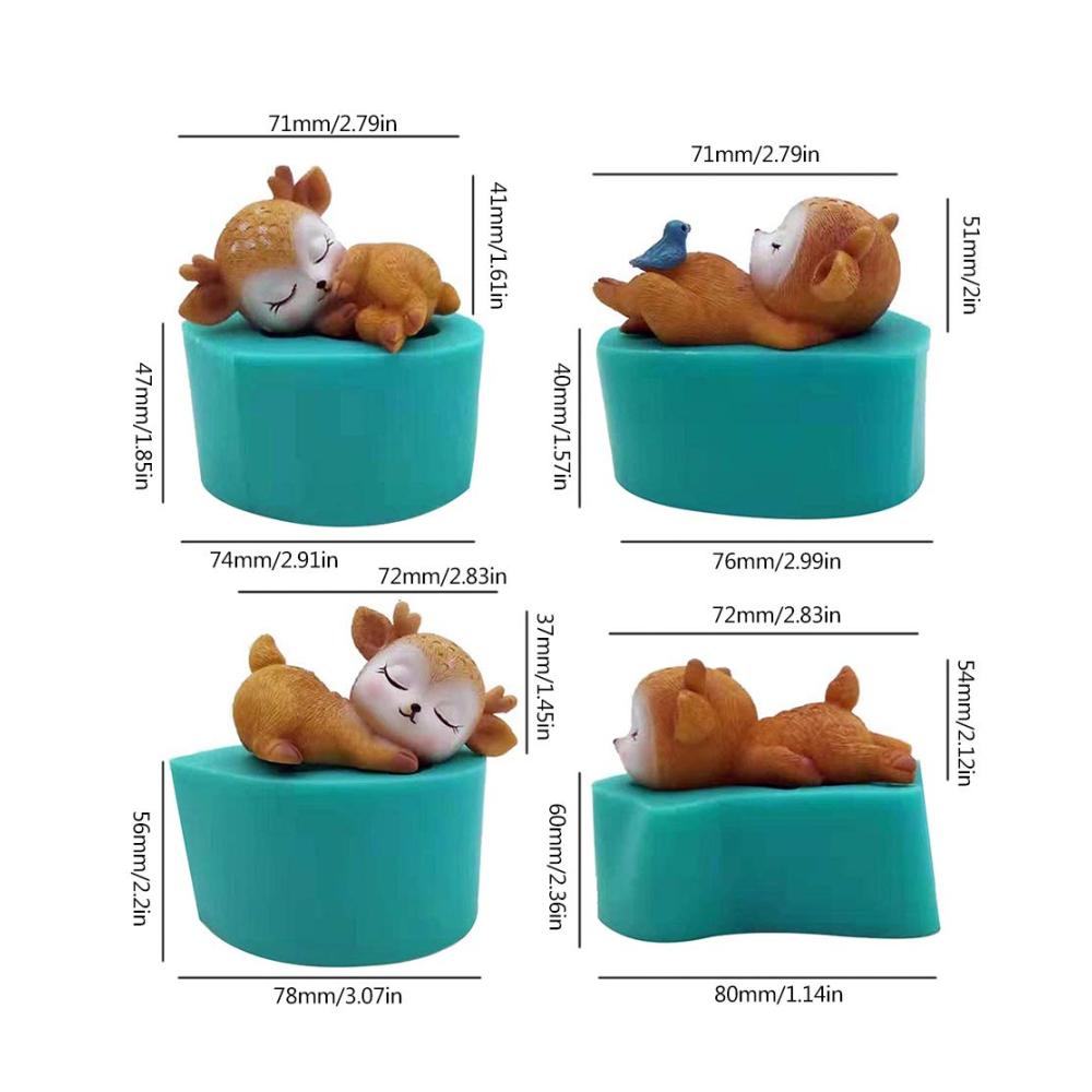 Erstellen Sie bezaubernde Kunstwerke mit FUFRE 3D Hirsch Silikonform! DIY Tier Silikon Backformen für handgemachte Sika Deer Seifen Kerzen Schokolade Süßigkeiten Aromasteine und mehr. Perf