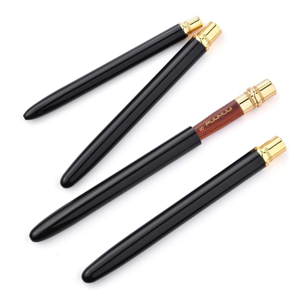 Hochwertiges Pinsel-Set für Aquarellmalerei - 4er Profi Rotmarder Reisepinsel mit Ledertasche | Perfekt für Wasserfarben | Hohe Farbaufnahme & Sprungkraft |