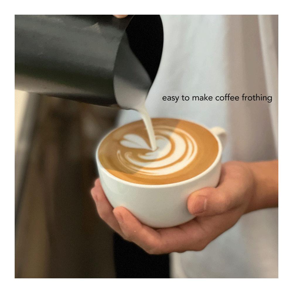 Milchschaumkännchen - Exquisites 304-Edelstahl-Design | Zarter Adlermund-Auslass für perfekten Schaum | 600 ml Milchaufschäumbecher mit Buchengriff | Vielseitiges Kaffeezubehör