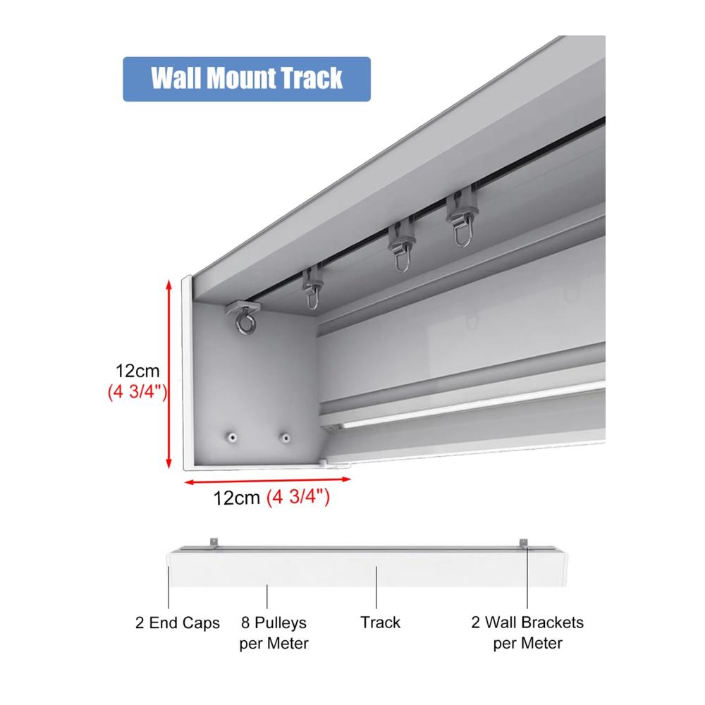 Einzelne Gardinenstange 3-in-1 Vorhangschiene & Volant Metall-Pelmet-Halterung anpassbare Fenstervorhangschiene für Wohn- und Schlafzimmer