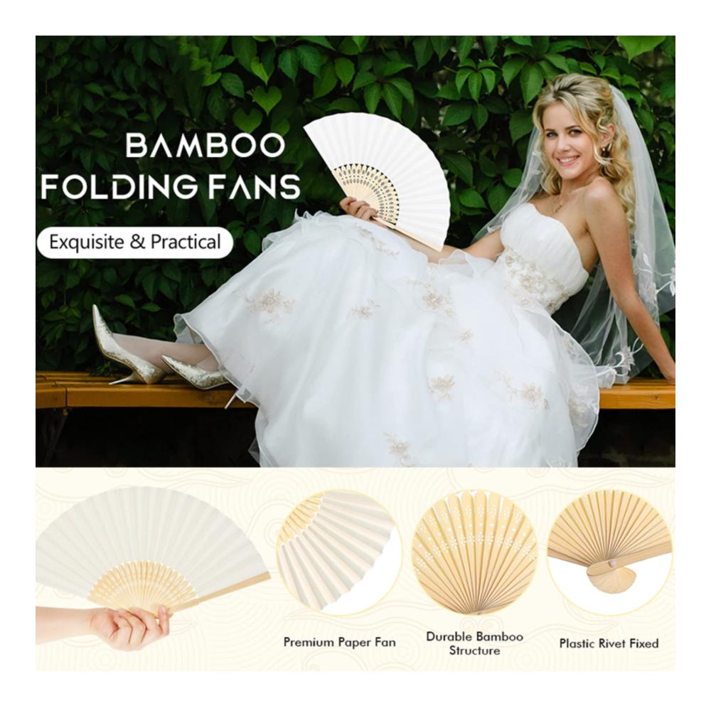 Erleben Sie Eleganz Personalisierte Hochzeitsfächer für unvergessliche Zeremonien und Sommerpartys - 60 Stück inklusive Beutel