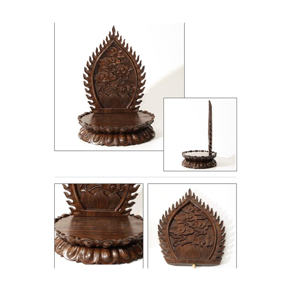 Erhabener Lotussockel (S) für Vasen und Skulpturen aus Holz - Perfekte Basis für Göttinnen und Buddhas Handwerkskunst für spirituelle Heime