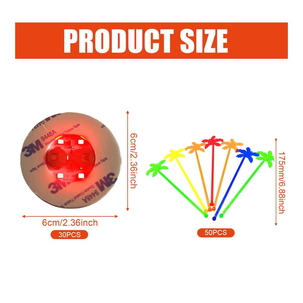 30er Set LED Untersetzer | Selbstklebende Leuchtsticker für Getränke | Bunte Lichter für Gläser Flaschen | Perfekt für Partys Hochzeiten Weihnachten