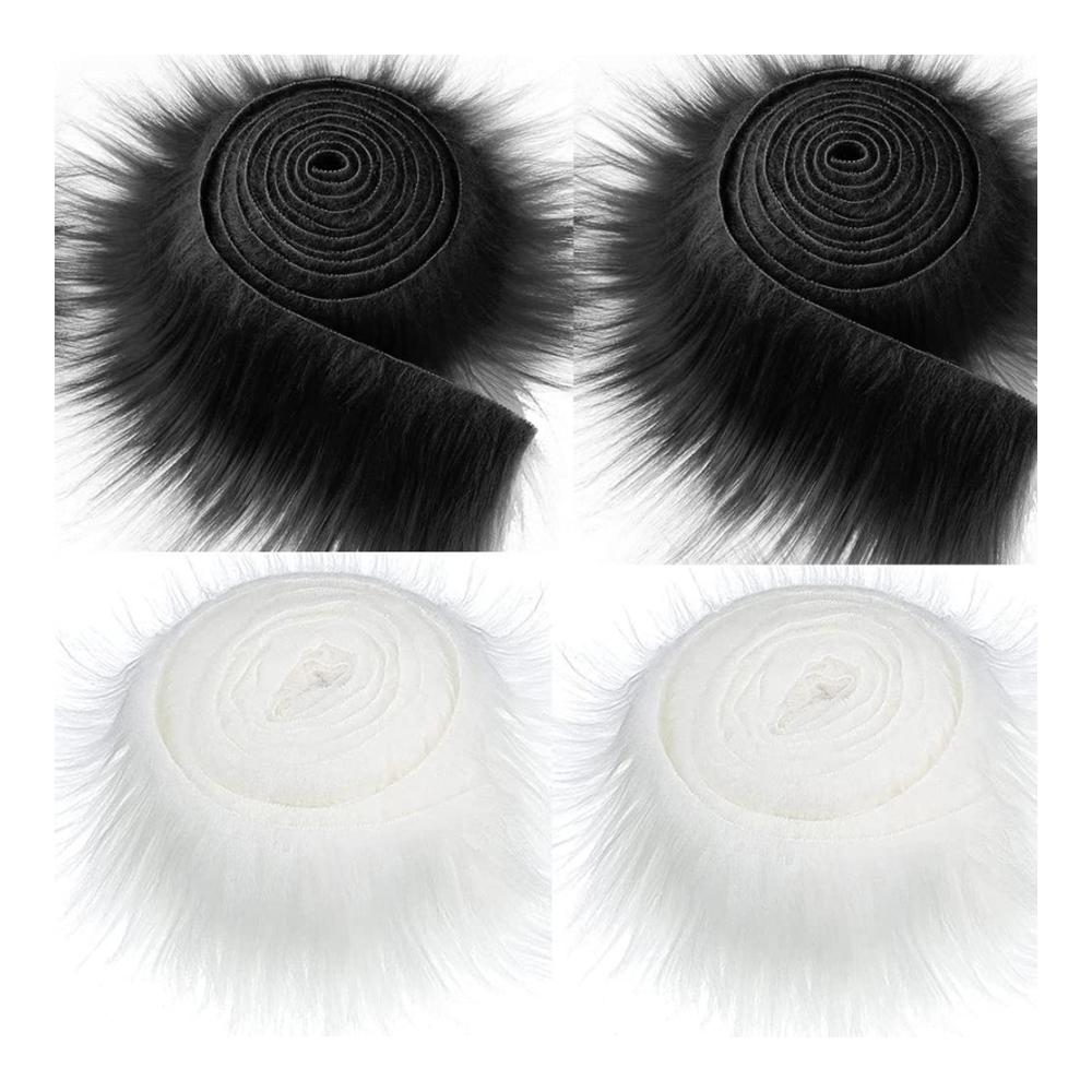 Entdecken Sie erstklassige Textilien JAWSEU Kunstpelz Fellstoff - 4er Pack Zotteliger Pelz Stoff für Basteln Nähen und Dekorieren - Flauschige Pelz Patches - Kunstfell-Band 5 cm x 15 m