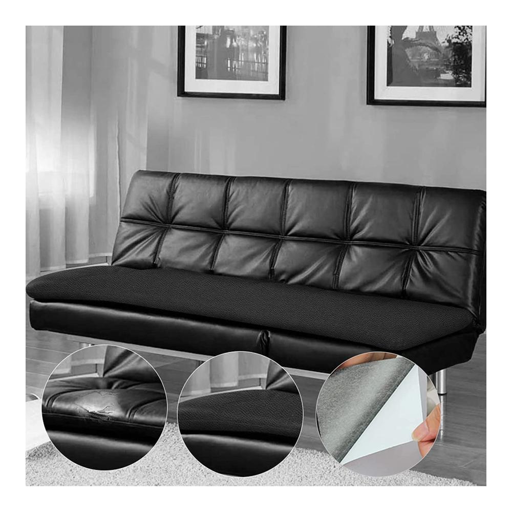 Hochwertiger Textilkleber für schnelle und einfache Reparaturen - Reparaturset für Leder Kunstleder & Textilien - Selbstklebendes Patch-Kit für Sofas Autositze Bürostühle & mehr (Schwarz