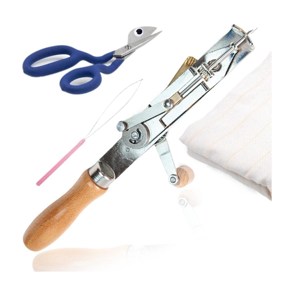 Loop Pile Manual Tufting Gun Set für Anfänger Starter Kit – Mit Halbautomatischer Tufting Gun Fadeneinfädler Entenschnabelschere & Tufting-Stoff – Hochwertiges Knüpf-Zubehör