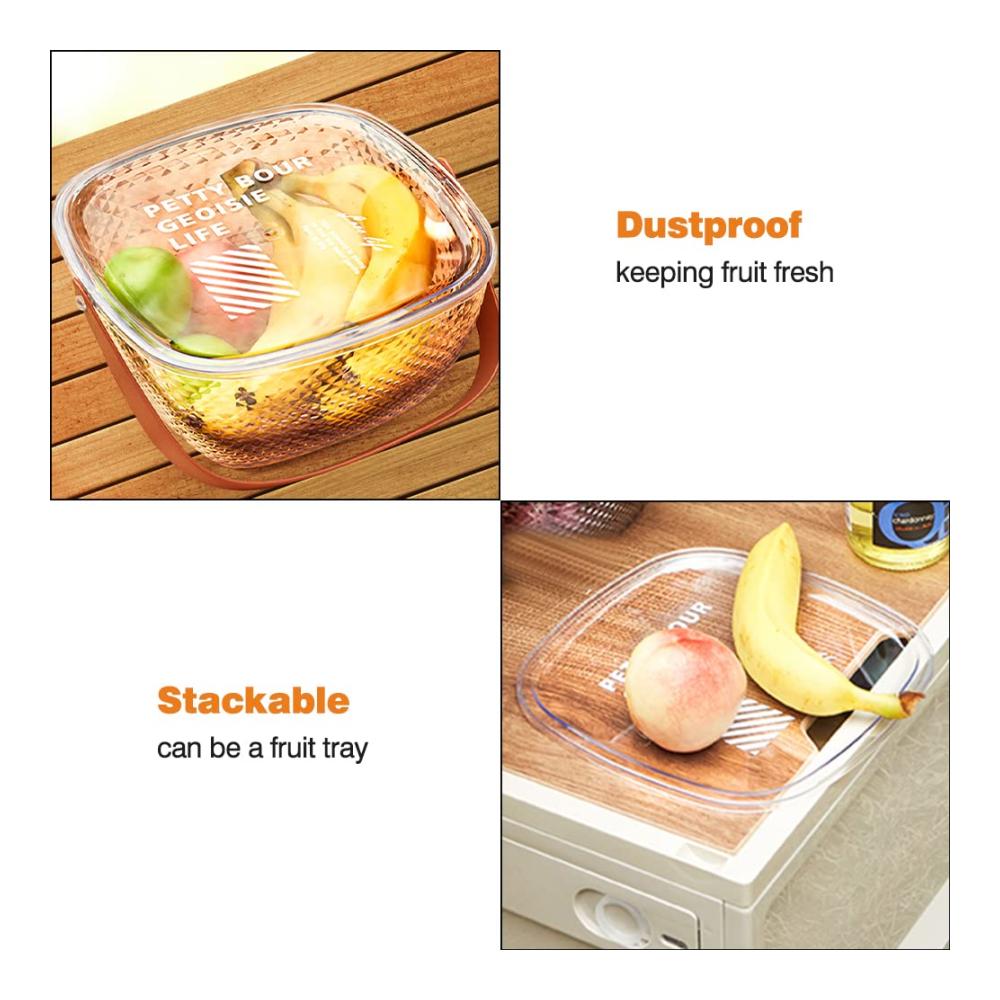 Entdecken Sie Eleganz Transparenter Obstkorb mit Griff | Arbeitsplatten Obstschale für Wohnzimmer-Dekoration | Süßigkeitenteller & Multifunktionale Hängende Obstgericht Lagerschale | Ideal für Küche & Speisekammer | Stilvoll organisiert und