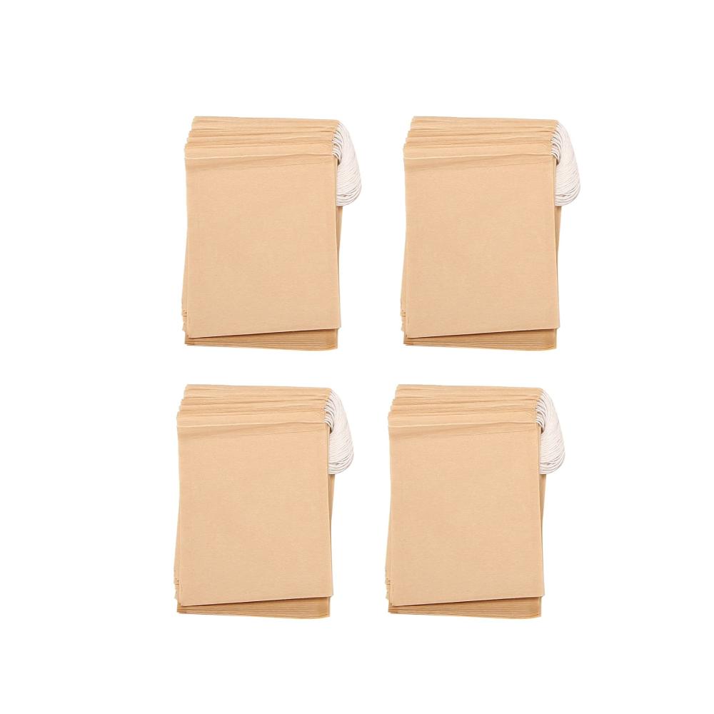 600x Einweg Teefilterbeutel aus naturbelassenem Papier mit Kordelzug - Ideales Set für losen Tee - Teesiebe & Filter für köstliche Aromen und Frische
