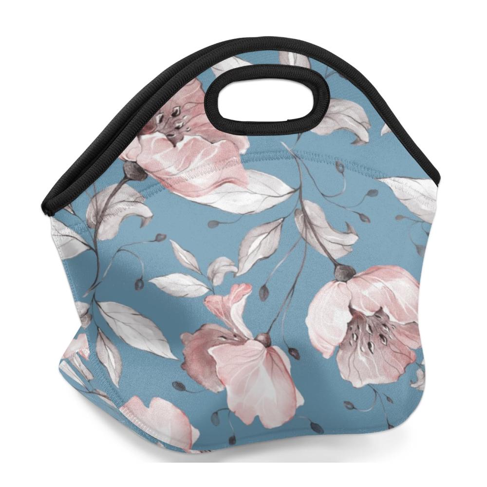Blossom Isolierte Lunchtasche für Damen und Herren – Wiederverwendbare Neopren Mittagessen Tragetasche für Arbeit Reisen Picknick – Stilvolle Kühltasche für Frische Mahlzeiten unterwegs