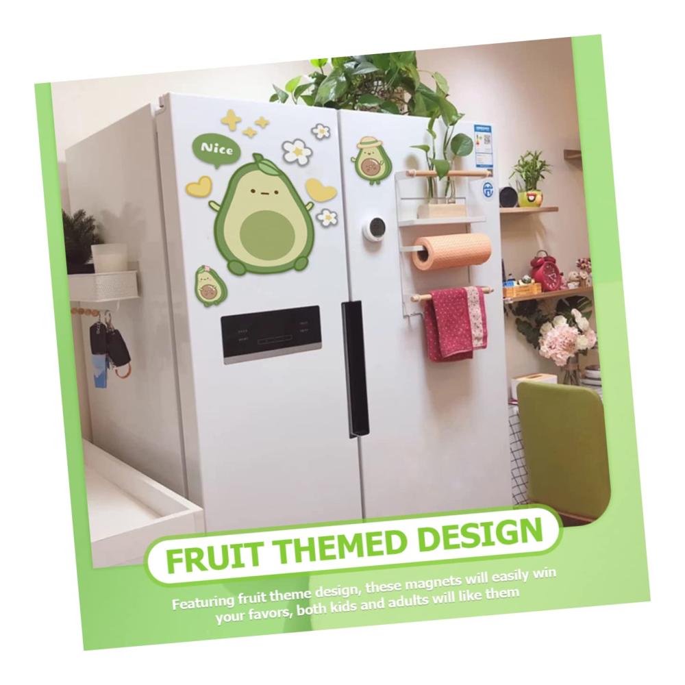 Magnetische Vielfalt 24 Avocado-Frischmacher Magnete für Kühlschrank Obst & Spaß – Dekorative Wandaufkleber Kinderlieblinge Lebensmittel-Highlights