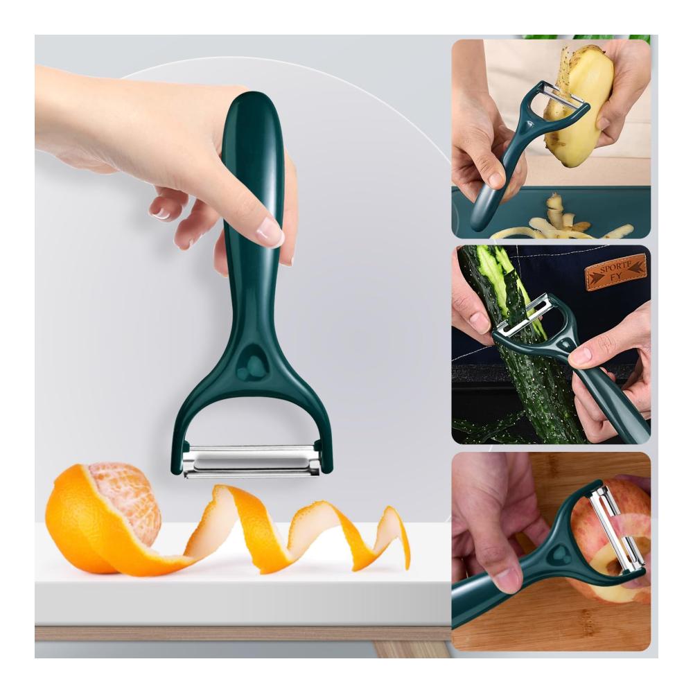 Entdecken Sie müheloses Schneiden Premium Küchenmesserset inklusive DoubleS Schneidebrett aus antibakteriellem Kunststoff mit Saftrillen. Perfekte Ergänzung mit einteiligen rutschfesten Silikongriffen und Küchenhelfer-Set. BPA-frei und spülmaschinenfest. Innovatives Design für ultimative Küchenleistung