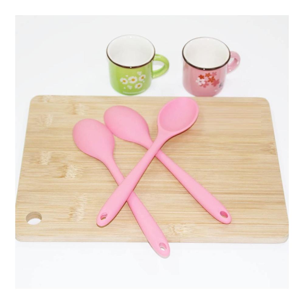 Premium Kochutensilien-Set Mini-Silikon-Geschirr inklusive Kochlöffel Löffel Spatel & Pfannenwender - 2-teilig in stilvollem Rosa! Perfekt für jede Küche