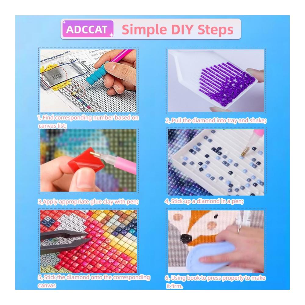 Diamant Malerei Set für Erwachsene – Vorbedruckte Kits inkl. Diamant Kristalle & Zubehör – DIY Kreuzstich Malerei Set für Weihnachtsdeko – Wasser Schönheit Motiv – 36x72in