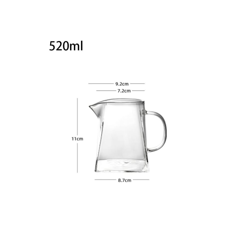 Glas Sauciere quadratisch 520ml - Handgefertigte Servierschale für Kaffee & Tee | Transparente Tropfform mit Thermo-Funktion | Elegantes Serviergeschirr für Genussmomente | Hervorragende Saucenpräsentation