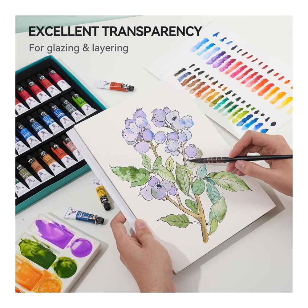 Entdecke die Welt der Farben & Lacke Paul Rubens MeiLiang Aquarellfarben Set - 36 lebendige Wasserfarben mit praktischer Metallbox und hochwertigem Aquarellpinsel! Perfekt für Künstler aller Niveaus