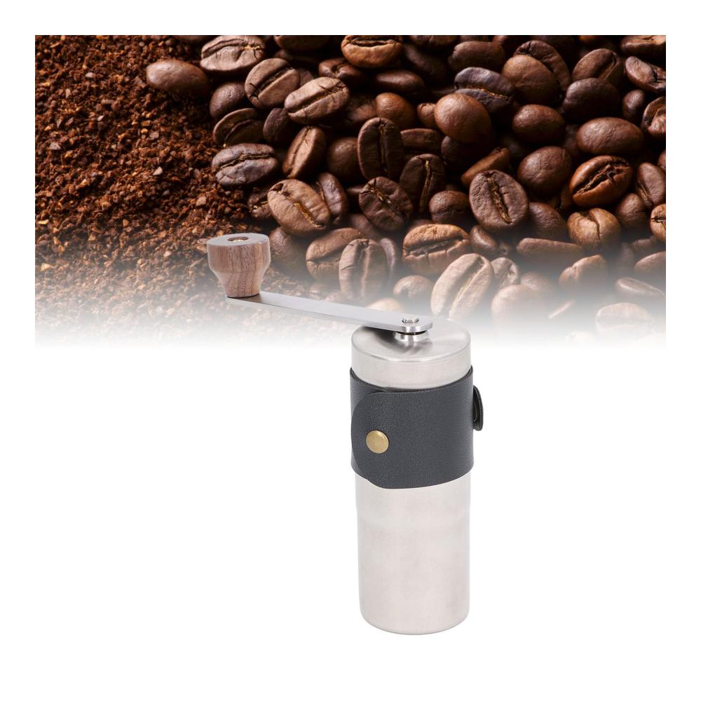 Entfalten Sie den vollen Kaffeegenuss Hochwertige Manuelle Kaffeemühle aus Edelstahl mit stilvollem PU-Lederetui | Perfekt für Heimkaffee und French Press | Tragbare Hand-Kaffeebohnenmühle für frisch gemahlenen Kaffee unterwegs | Genießen Sie aromatische Momente jederzeit und überall