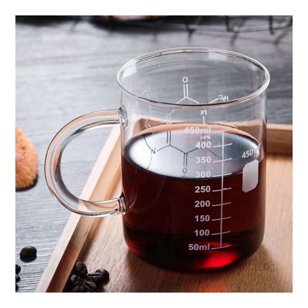 Milchschaumkännchen Stilvoller Glasbecher mit Graduierung und vielseitigem Griff für perfekten Schaum - Robuster umweltfreundlicher Kaffeebecher