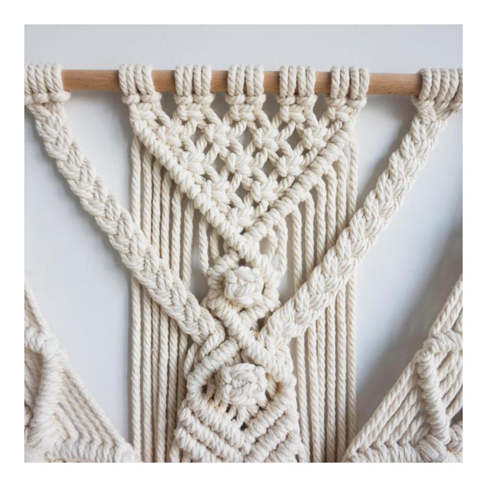 Boho-Chic Makramee Wandteppich - Handgewebter Wandbehang für Wohnzimmer Schlafzimmer & Wohnheim - Dekorative geometrische Kunst für stilvolle Wanddekoration - Einzigartiges Wohnaccessoire