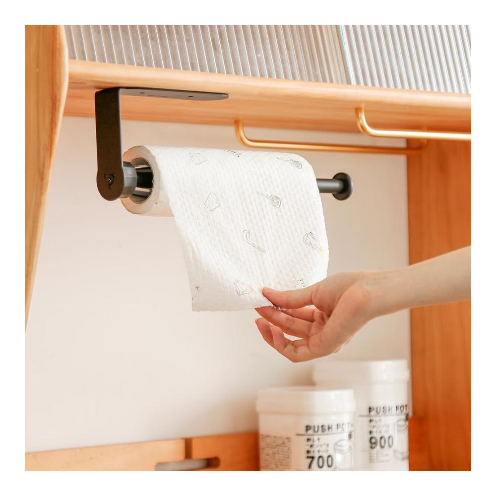 Einhandbedienung Rollenhalter Edelstahl mit Dämpfungseffekt | Selbstklebend & Bohrbar | Wand/Schrank/Bad | Küchen/Bad Papierrollenhalter | Ohne Bohren