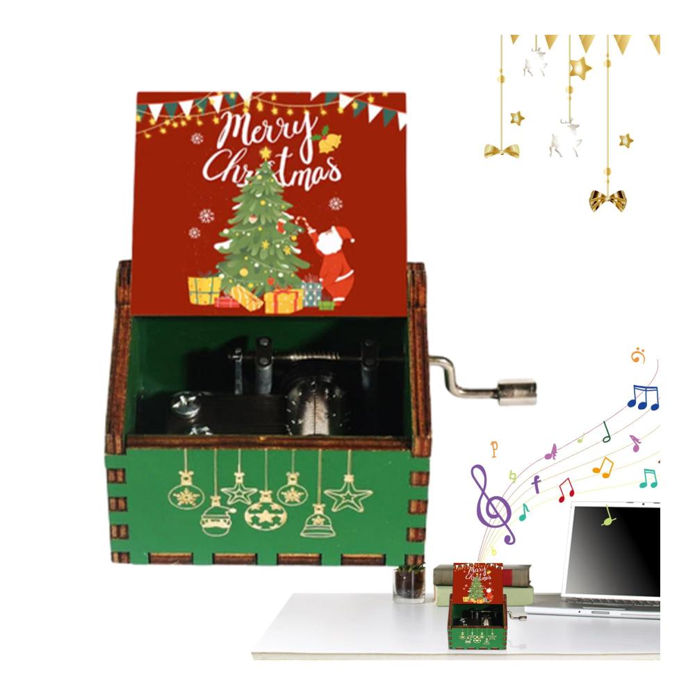 Exquisite Handkurbel Spieluhr aus Holz - Klassisches Design | Perfektes Geschenk für Geburtstag Weihnachten & mehr | Melodiezauber für jeden Anlass | Dekorative Erinnerung