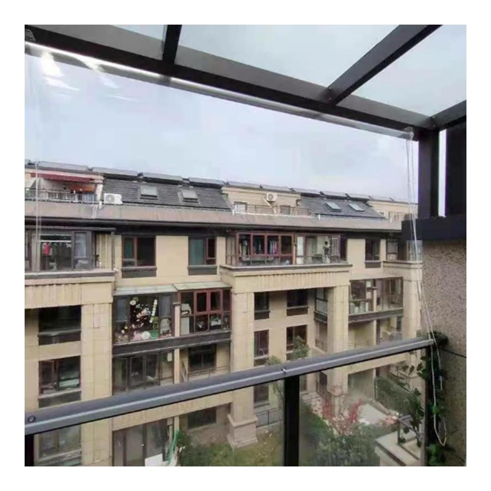 Premium Seitenzug- & Springrollos für Balkon & Terrasse | Transparentes PVC-Kunststoff-Rollo mit Regenschutz | Wärmeisolierend Staubdicht | Inkl. Zubehör | Maße 180x240cm