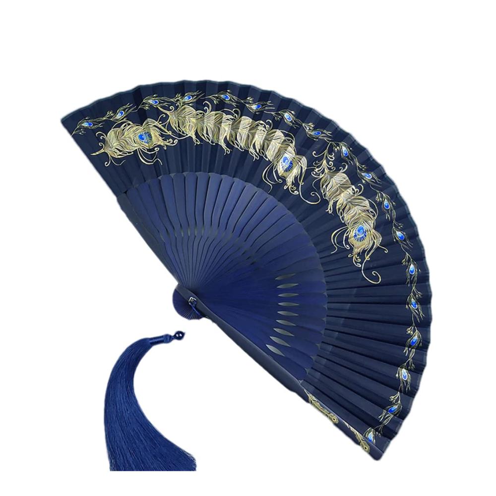 Klassischer Damen-Fächer aus Bambus | Zusammenklappbar und tragbar | Dekorative Handfächer für Eleganz und Komfort | Ideales Accessoire für jede Gelegenheit