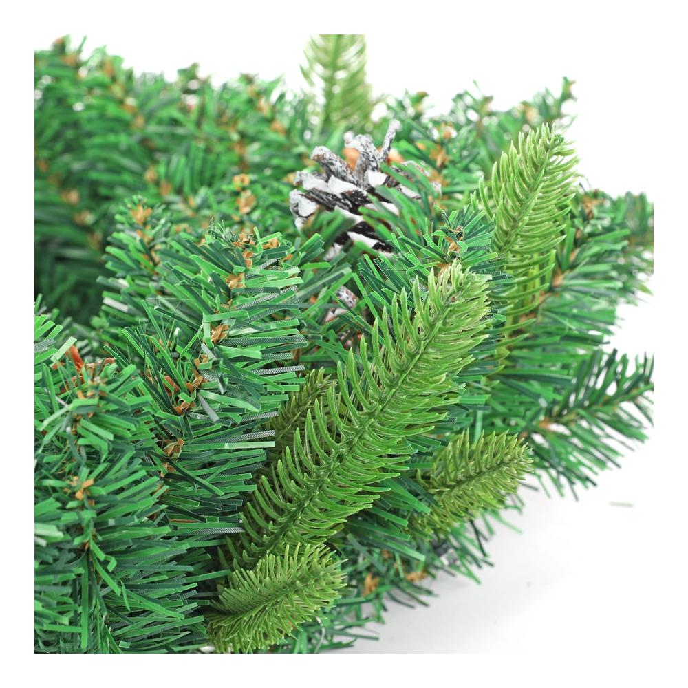 Weihnachtskranz & Tannengirlande Set - Künstliche Tannenzapfen & Rote Beeren - 50cm Durchmesser - Dekorative Weihnachtsdeko für Innen & Außen - Festliche Girlanden & Kränze für Hauswand & Tür