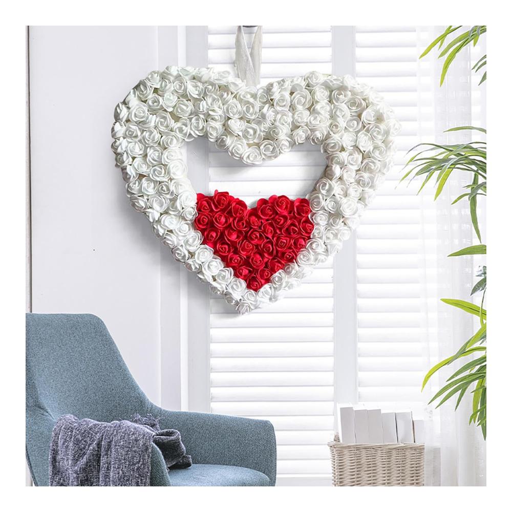 Entdecken Sie die Liebe Valentinstags-Türkranz mit herzförmigem Design für Ihre Haustür - Frühlings-Rosenkranz und Rosenkranz-Swag die perfekte Valentinsdekoration. Verschönern Sie Ihre Haustür mit diesem einzigartigen Valentinstagskranz - ein Blumenkranz für Wand und Fenster. Bringen Sie romantische Stimmung in Ihr Zuhause