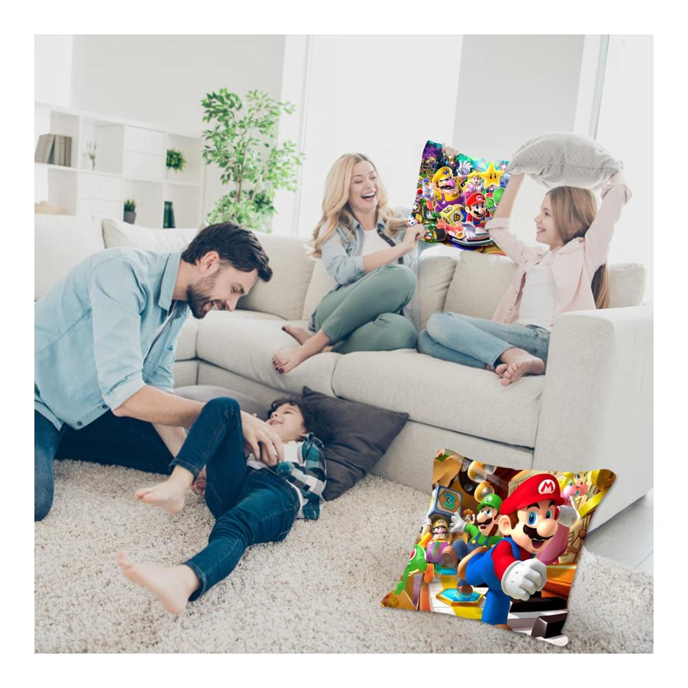 Anime Film Style Zierkissenbezüge 45x45 cm 2er Set – Dekorative Kissenhüllen für Wohnzimmer Couch Stuhl & Bett – Kissenbezüge im Anime Design – Hochwertige Zierkissen Bezüge für stilvolle Dekoration