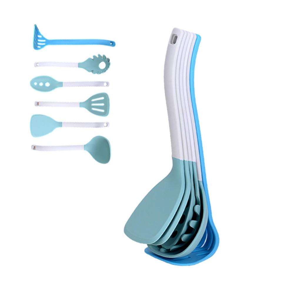 Lvtfco Pfannenwender Set 6-teilig | Silikonspatel Küchenset für Suppen Braten & Kochen von Nudeln | Hitzebeständige Kochutensilien zum einfachen Wenden & Servieren | Ergonomischer Griff