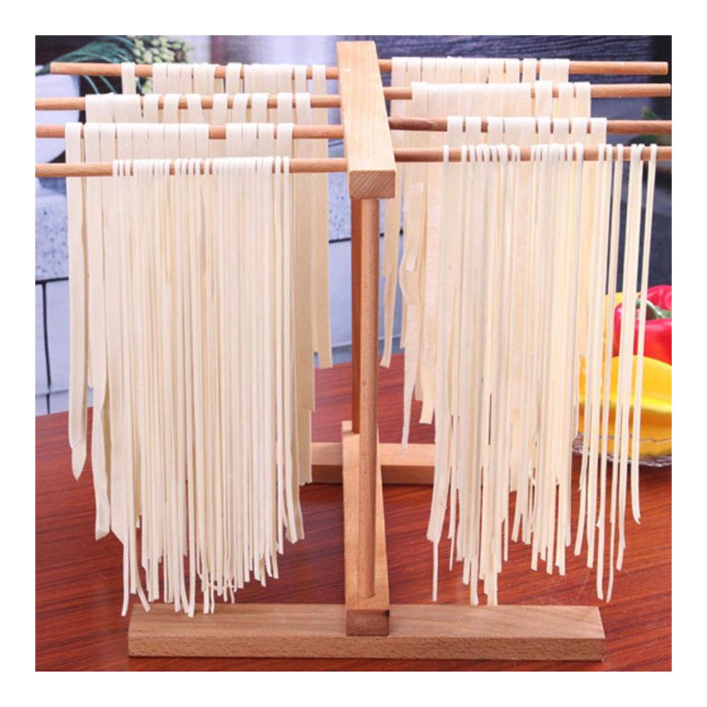 Pasta Nudeltrockner - Platzsparendes Faltbares Holzgestell für Nudelherstellung & Trocknung - Robuster Nudelständer mit Hängefunktion - Perfekt für hausgemachte Pasta - Küchenutensilien