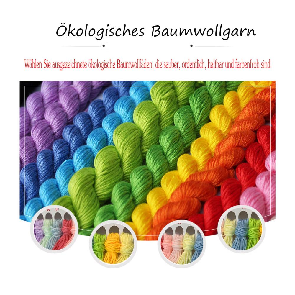 Entdecke die Kunst des Stickens mit unserem exklusiven Kreuzstich-Sticksets! Perfekt für Anfänger und Fortgeschrittene. Komplettes Stempelset mit bedruckten 11CT-Stoffen für Handkarren. Handgemachtes Stickset im minimalistischen Stil 40x50cm. Verschönere dein Zuh