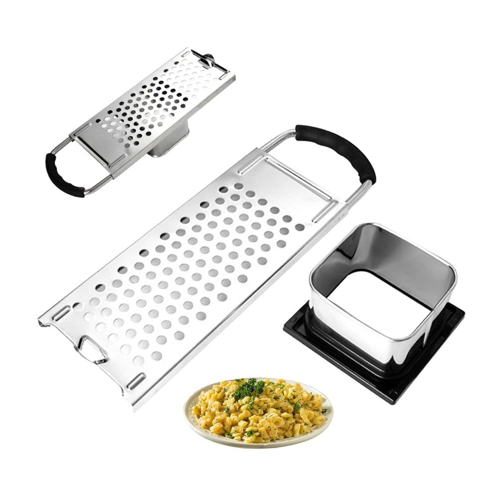 Perfekte Spaetzle Manuelle Nudelmaschine aus Edelstahl | Ergonomischer Griff rostfrei & waschbar | Deutsche Eiernudeln mühelos zu Hause herstellen | Küchenwerkzeug