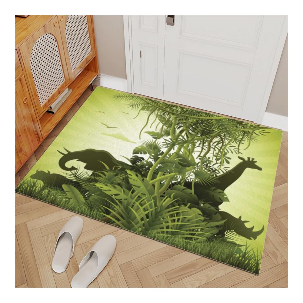 Entdecken Sie exotische Abenteuer mit unserem Zoo Teppich Tropisches Dschungel-Design rutschfest & waschbar - Perfekt für Wohnzimmer & Schlafzimmer - 100