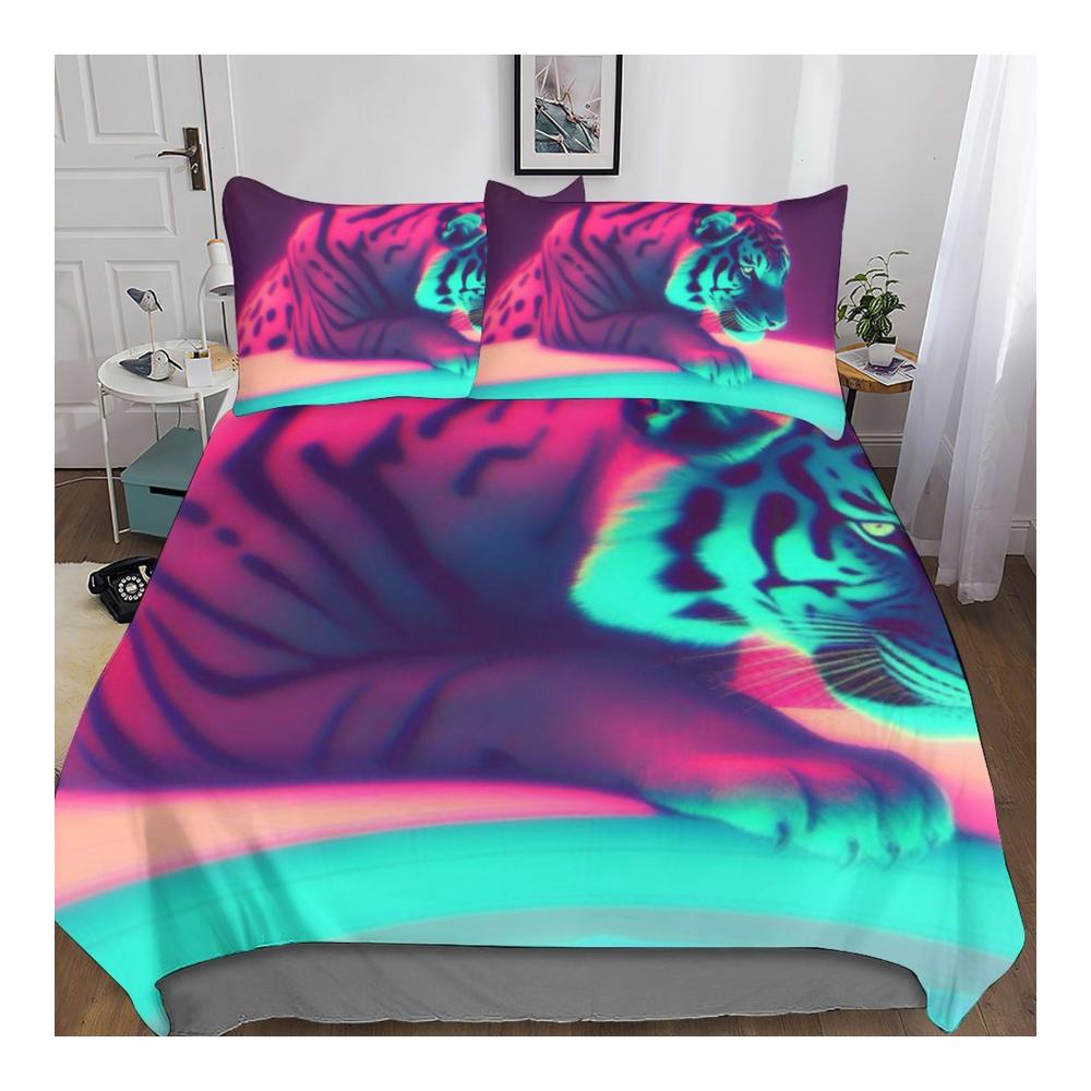 Luxuriöses 3-teiliges Bettwäsche-Set - Weicher 3D-Druck mit Reißverschluss - Atmungsaktiv & Hübsch - Perfekt für Jungen und Mädchen - Größe King (220x240cm) - Pink Light - Einzigartige Zimmerdekoration