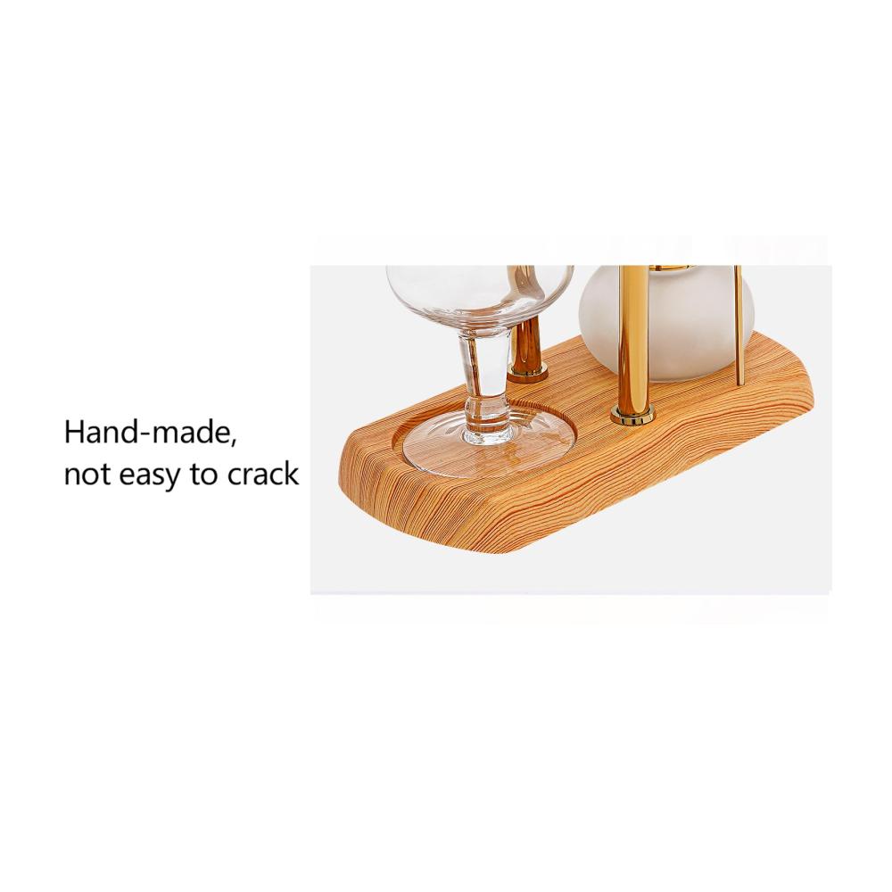 Edle Belgische Belgien Royal Family Balance Siphon Kaffeemaschine | Filterkaffeemaschinen | Eleganter Doppelt Geriffelter Fulcrum mit T-Griff | Goldfarben | Perfekte Kaffeekreationen