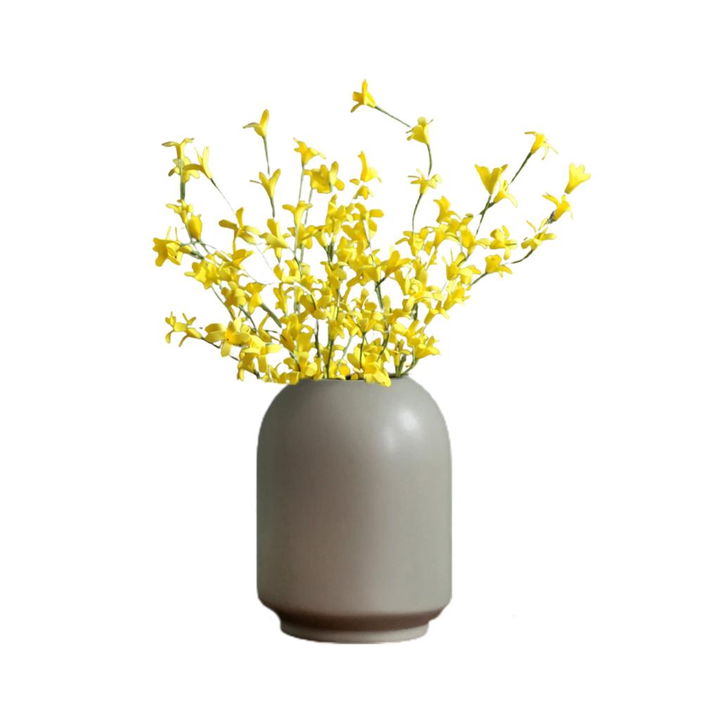 5 Stück Künstliche Gelbe Blumensträuße aus Seide | Langstielige Blumen für Vasen Tischdekorationen Hochzeiten Zuhause Büro Partys & Festivals