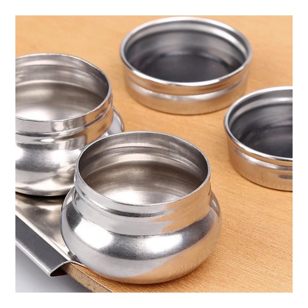 2er-Pack Farbnäpfe Malpalettenbecher mit Deckel und Clip – Hochwertige Behälter aus Edelstahl für Ölgemälde – Praktische Doppellöffel inklusive – Ideal für Künstler und Hobby-Maler
