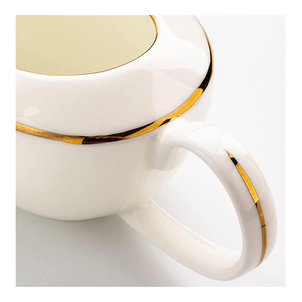 Elegante Keramik Sauciere Teekanne Phnom Penh Design | Porzellan Sauce Hopper für Ketchup Schwarzer Pfeffer | Thermo Sauciere für stilvolles Servieren