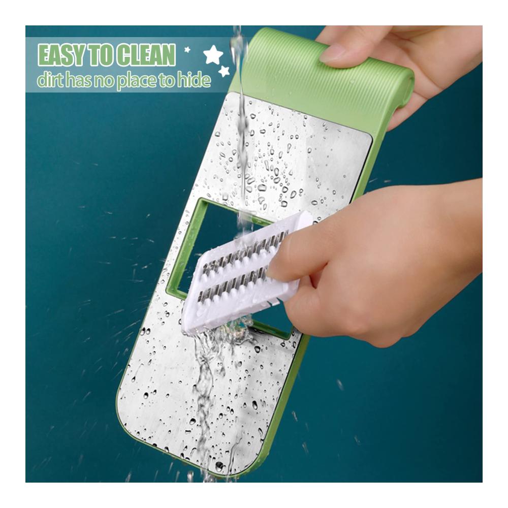 Erleben Sie müheloses Gemüseschneiden! Gemüsehobel Pommesschneider mit 5 einstellbaren Klingen für perfekte Scheibendicke. Vielseitige Reibe für Schnittstärken bis zu 8 mm. Der ultimative Vegetable Nicer Slicer Kartoffelschneider und Zwiebelschneider in elegantem Grau. Machen Sie Ihre Küche effizienter