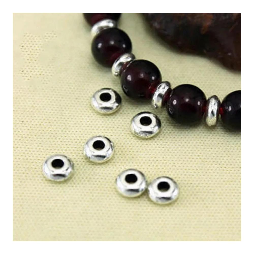 100-teiliges Set Versilberte 5mm Metallperlen für DIY Schmuckherstellung - Perfekte Spacer und Dekoration für Armbänder und mehr