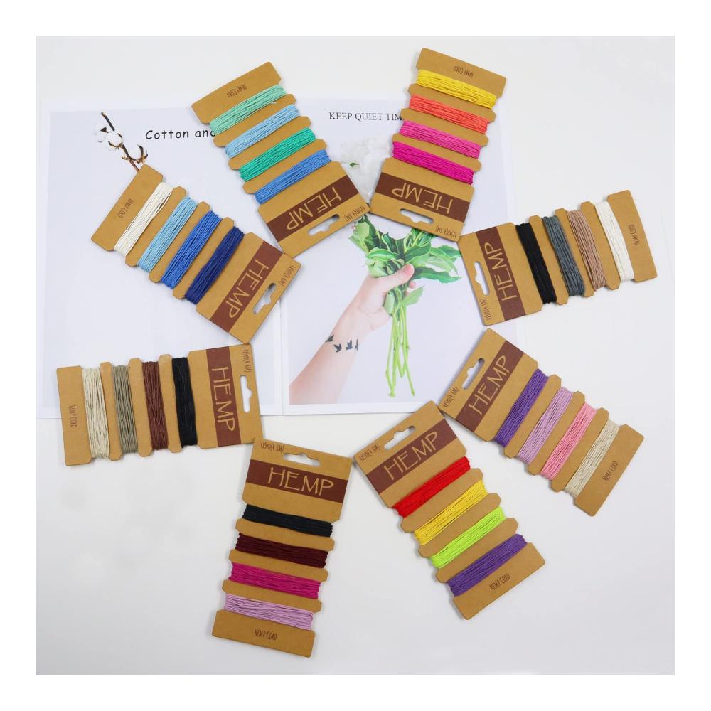 Entdecken Sie die Vielfalt 16 farbenfrohe Gewachste Hanfschnur-Sets – Perfekt für Schmuck Armbänder und handgefertigte Kunstwerke – 1 mm dick 80 Yards pro Karte – Ideale bunte Schnüre & Fäden für Ihre Kreationen