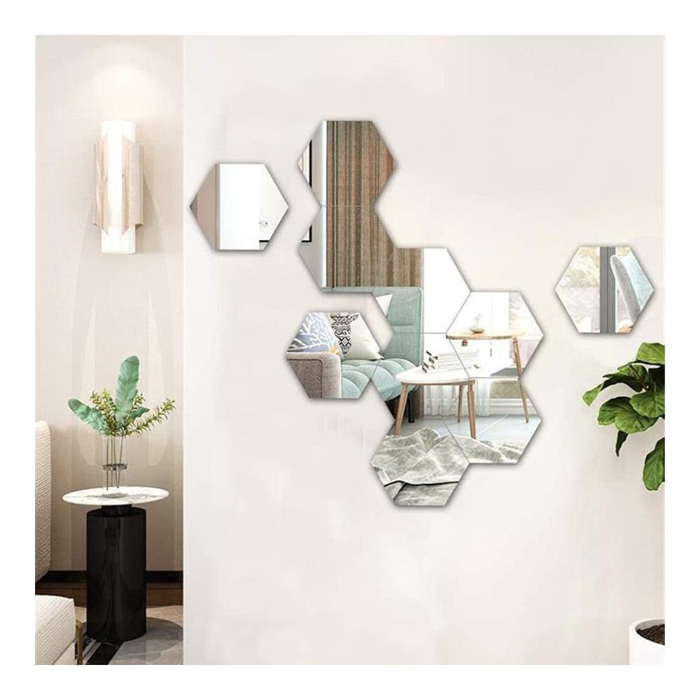 Entdecken Sie den Glanz Sechseckiger Wandspiegel Wandaufkleber Set - 24 stilvolle Silber-Akzente für Bad Küche Wohnzimmer & Umkleidekabine. Dekorieren Sie mit Stil & Eleganz! Spiegelnde Akzente für ein strahlendes Zuhause