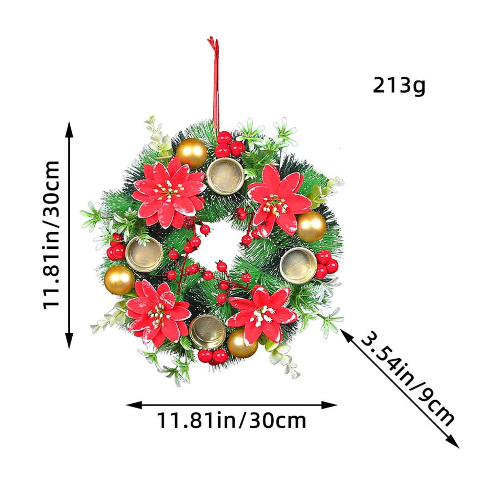 Adventskranz Deluxe Künstlicher Weihnachtskranz mit 4 Kerzenhaltern | Festliche Tischdeko & Weihnachtsdeko | 30cm Durchmesser | Exklusives Design für stimmungsvolle Weihnachten | Kränze & Girlanden