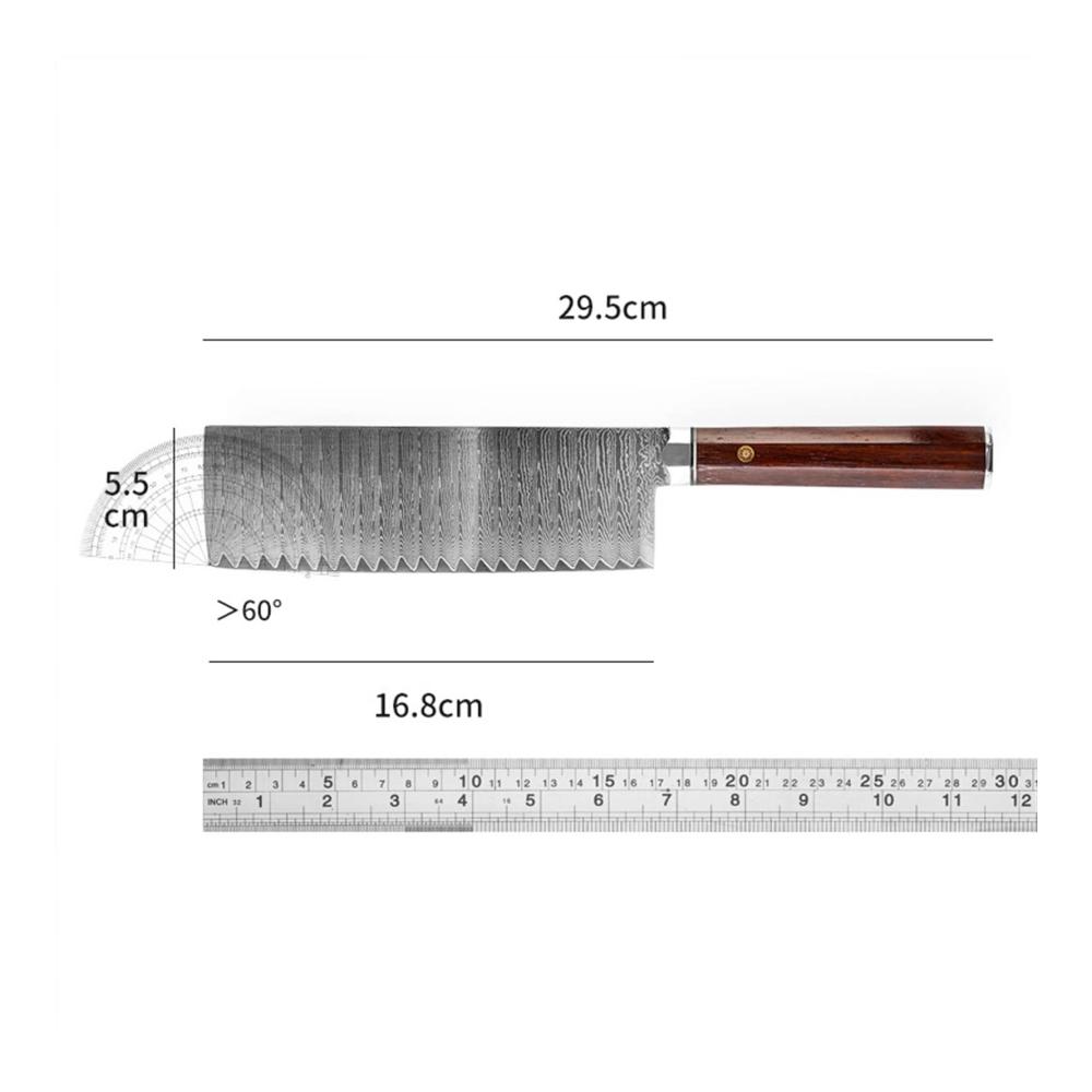 Entdecken Sie die Perfektion Damastmesser 67 Lagen VG10 Stahl 7 - Nakiri Chef Cleaver Küchenmesser mit Palisandergriff - Ultimatives Kochmesser für präzises Schne