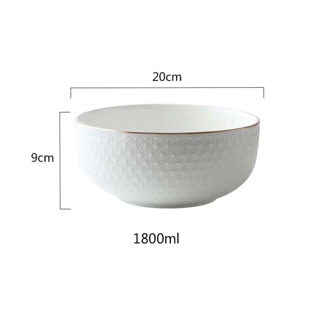 Elegante Salatschüssel aus Keramik – Perfekt für Restaurant und Zuhause | Ideal für Reis Obst Salat und Suppe | Phnom Penh Design