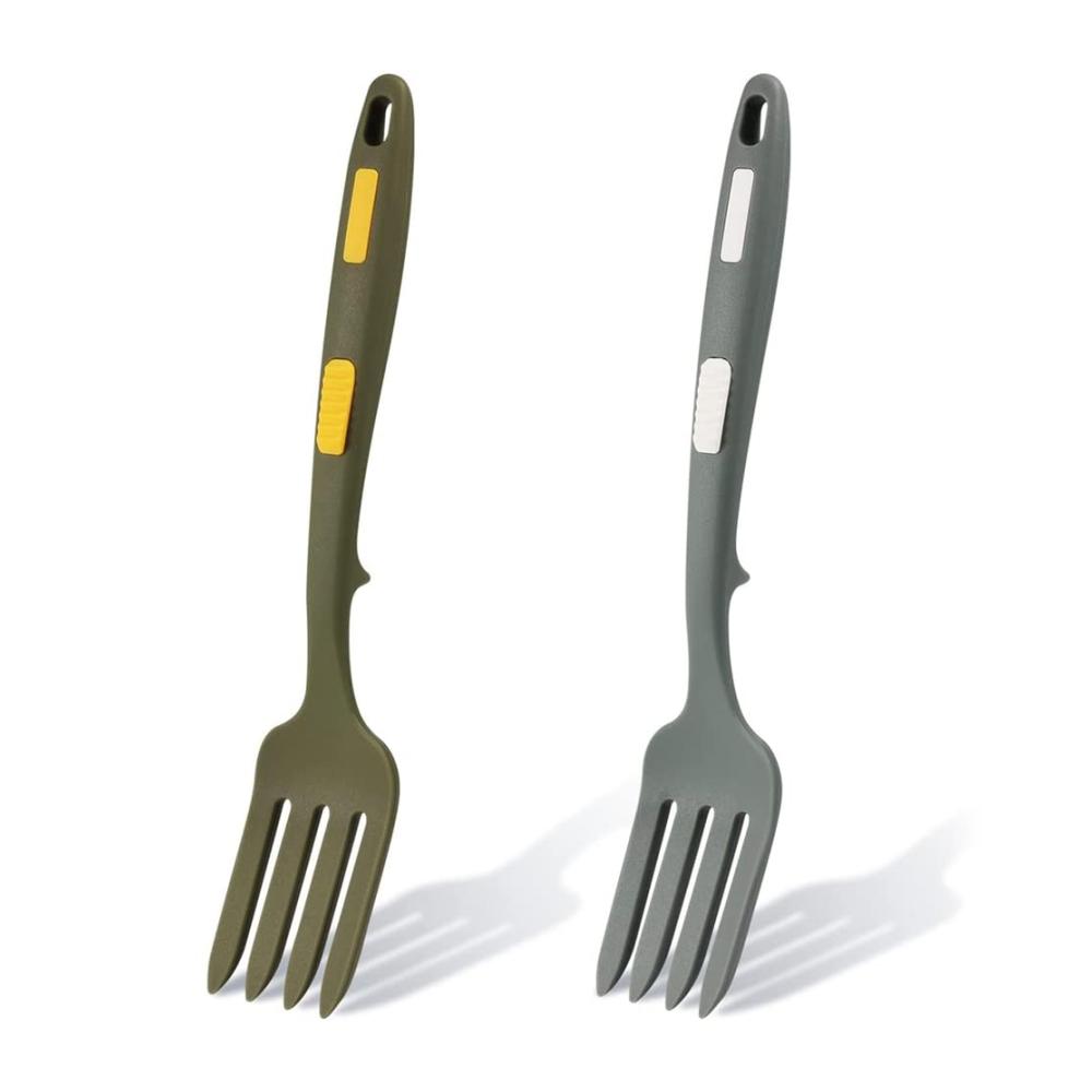 Tafelgabeln Set – 2-teilige Hochleistungs-Silikon-Kochgabeln | Hitzebeständig & Multifunktional für Nonstick-Kochen | Ergonomische Griffe für müheloses Kochen
