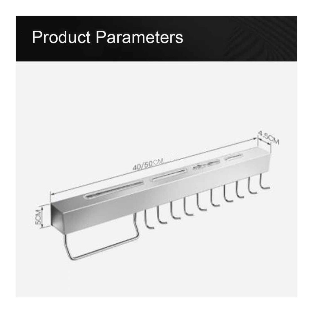 Praktischer Küchenhelfer Unbestückter Messerblock aus 304-Edelstahl Wandmontage 40CM - Platzsparende Aufbewahrung für Küchenmesser und Zub