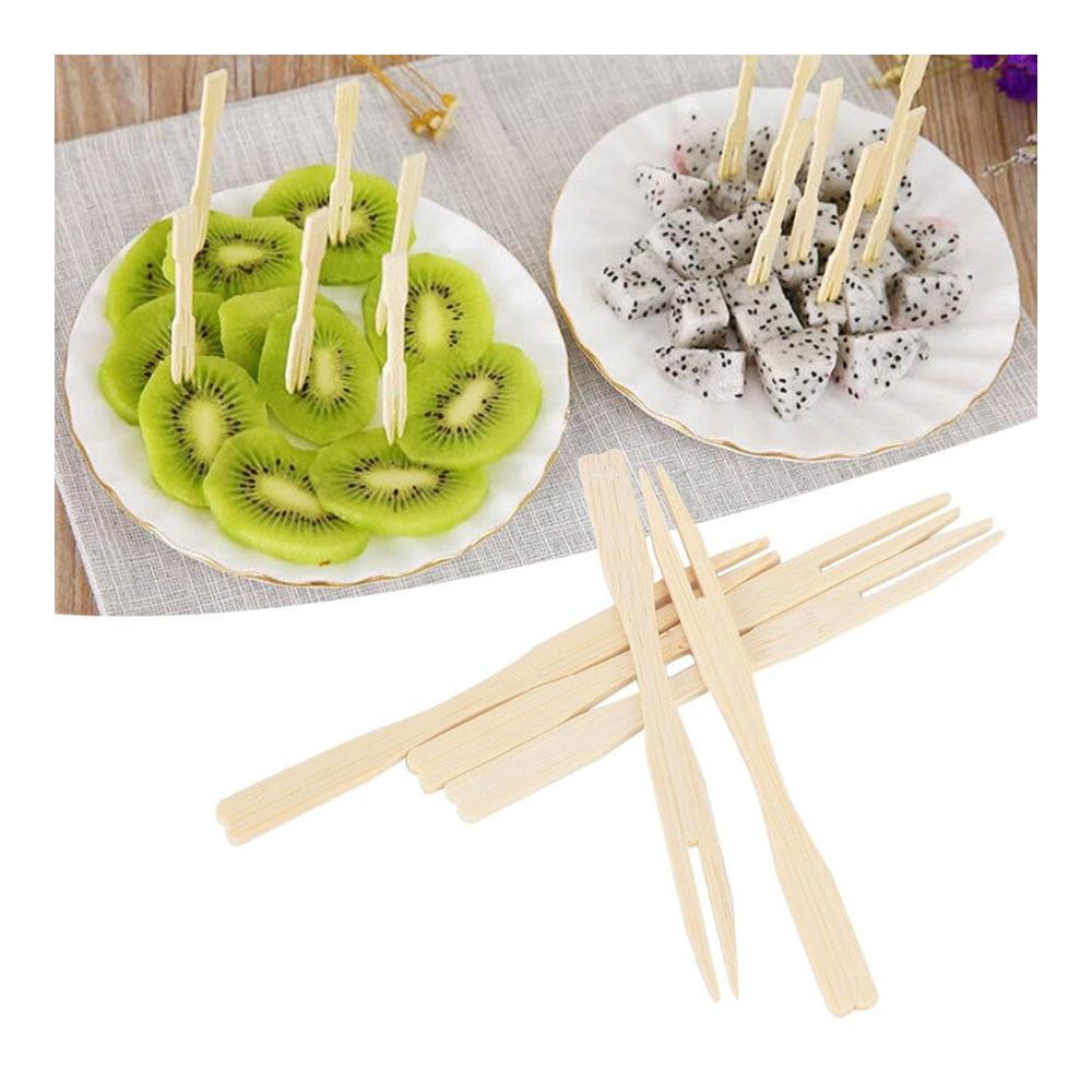 Natürliche Eleganz für Ihre Feiern! 1000er Set Bambusgabeln – Einweg Besteck für Desserts Kuchen & Cocktails. Umweltfreundlich & stilvoll. Perfekt für Partys &